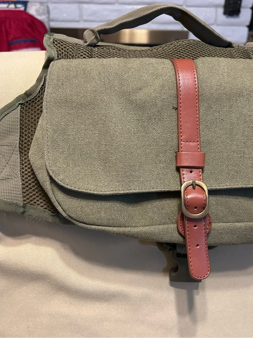 Wolf Republic 2025 Fox Dog Saddleback Harness green Canvas & Leather Straps.